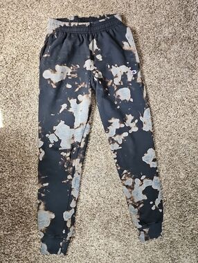 Champion Womens Sz Small Jogger Sweats. Black Tie Dye